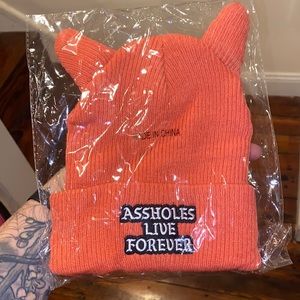 Assholes live forever cat ear beanie